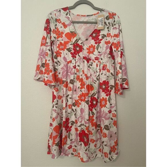 GSTQ Orange Floral Shift Dress NEW NWT - Picture 2 of 7